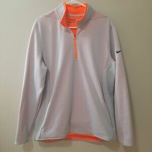 Nike Golf Therma-Fit 1/4 Zip Pullover Gray Orange Men’s Large